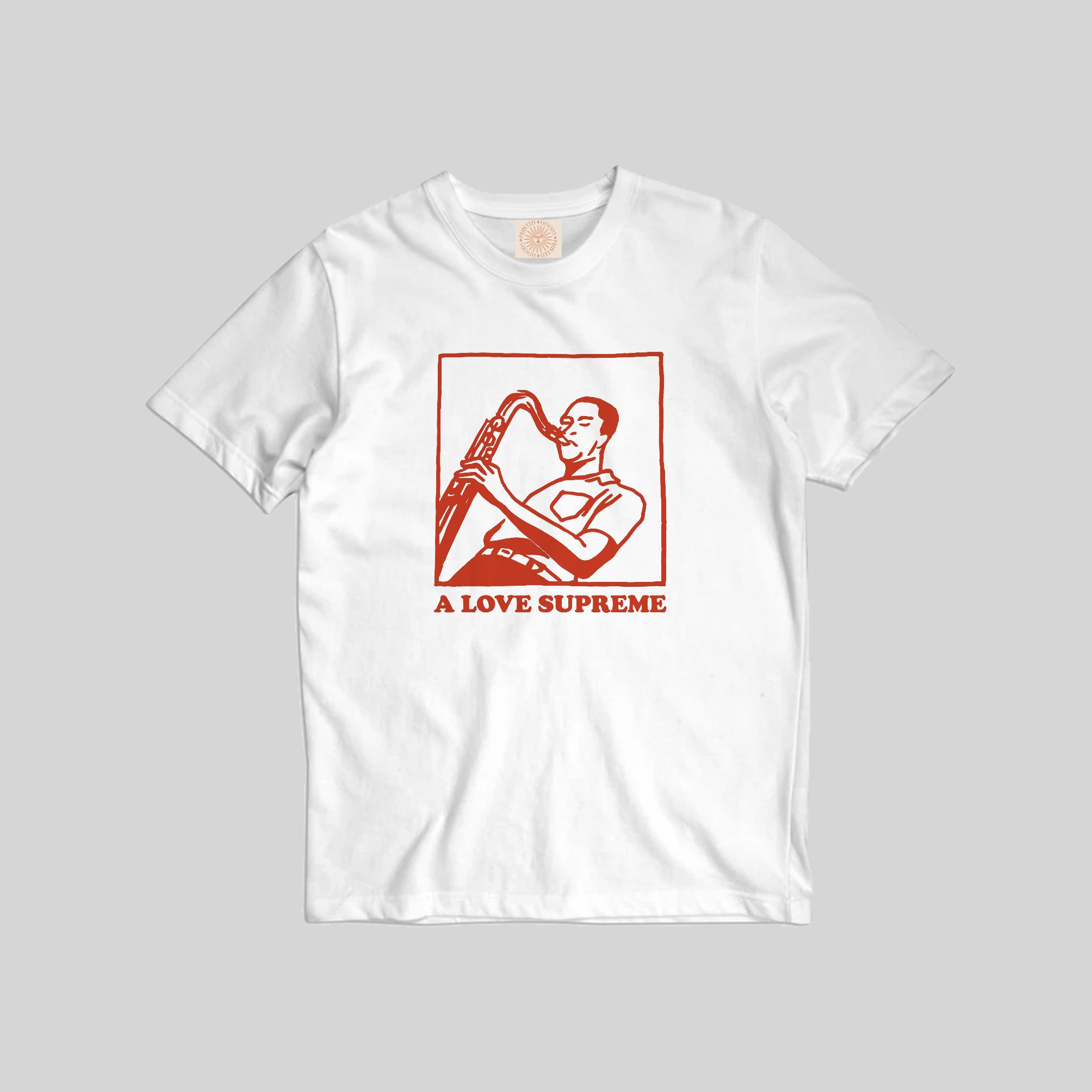 John Coltrane T-Shirt. A Love Supreme Jazz Tee. Medium / Sky / Kids